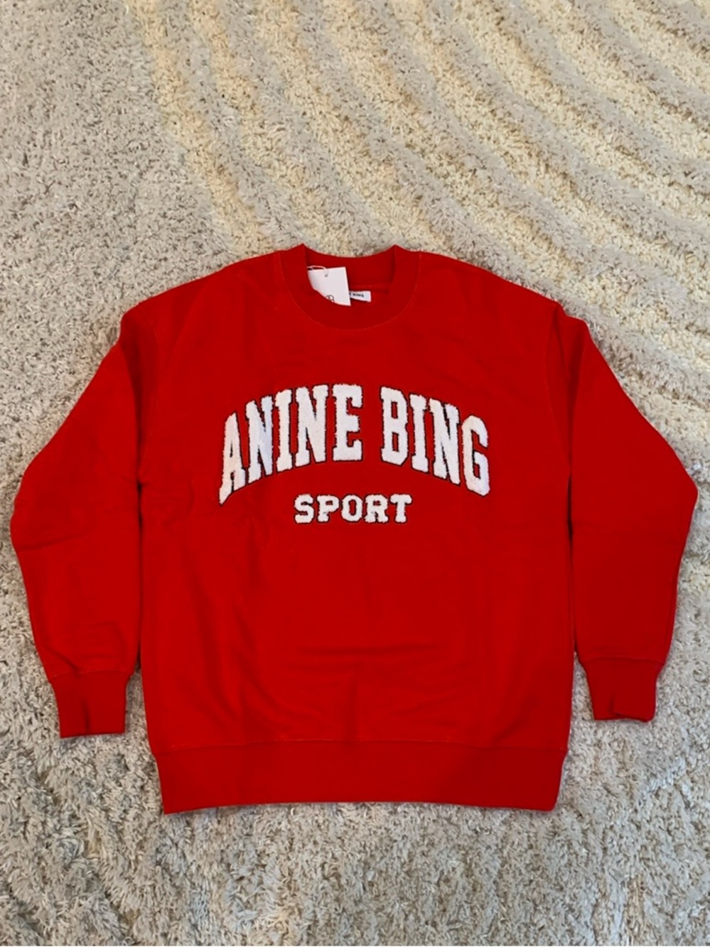 Anine Bing Sport Logo Red Sweater Woman’s Size XS Extra Small